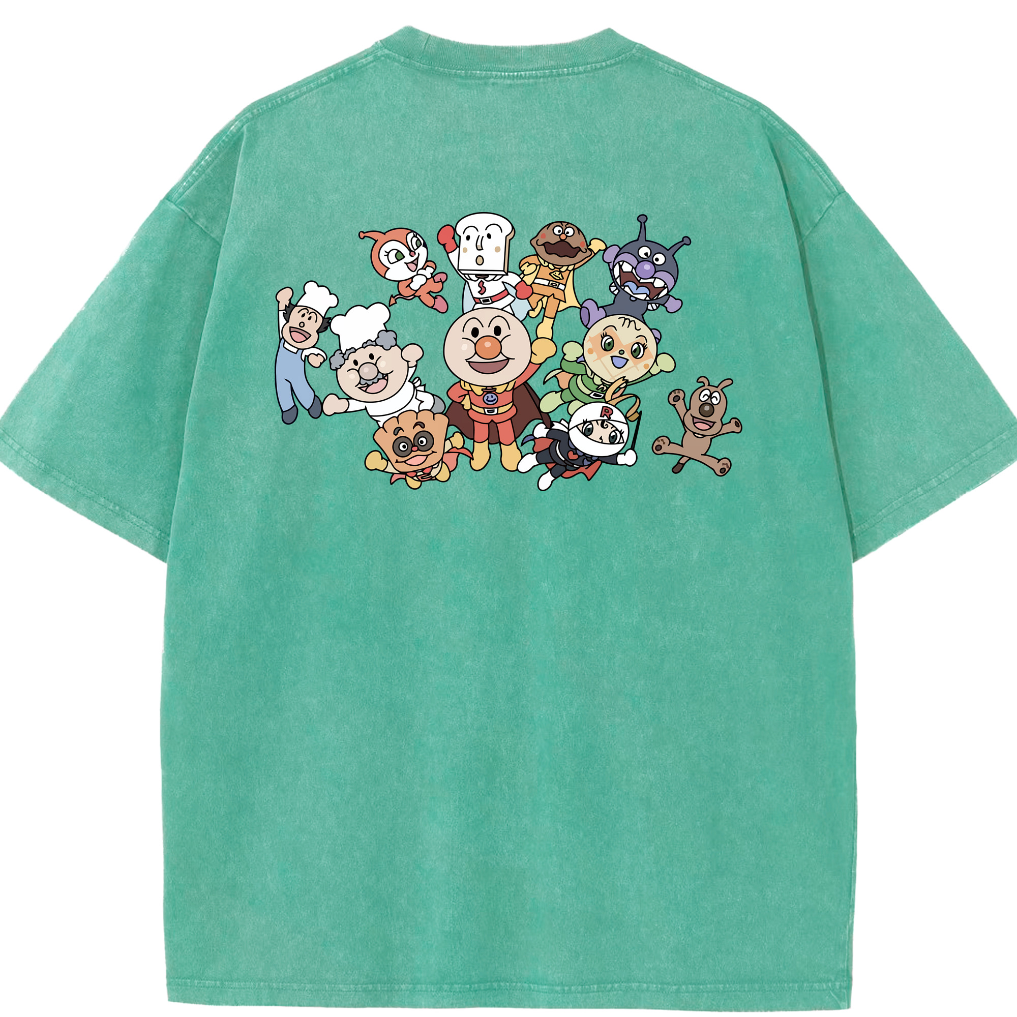 （画像用） アンパンマン Anpanman 綿100% ヴィンテージ風 半袖Tシャツ（背面プリント）